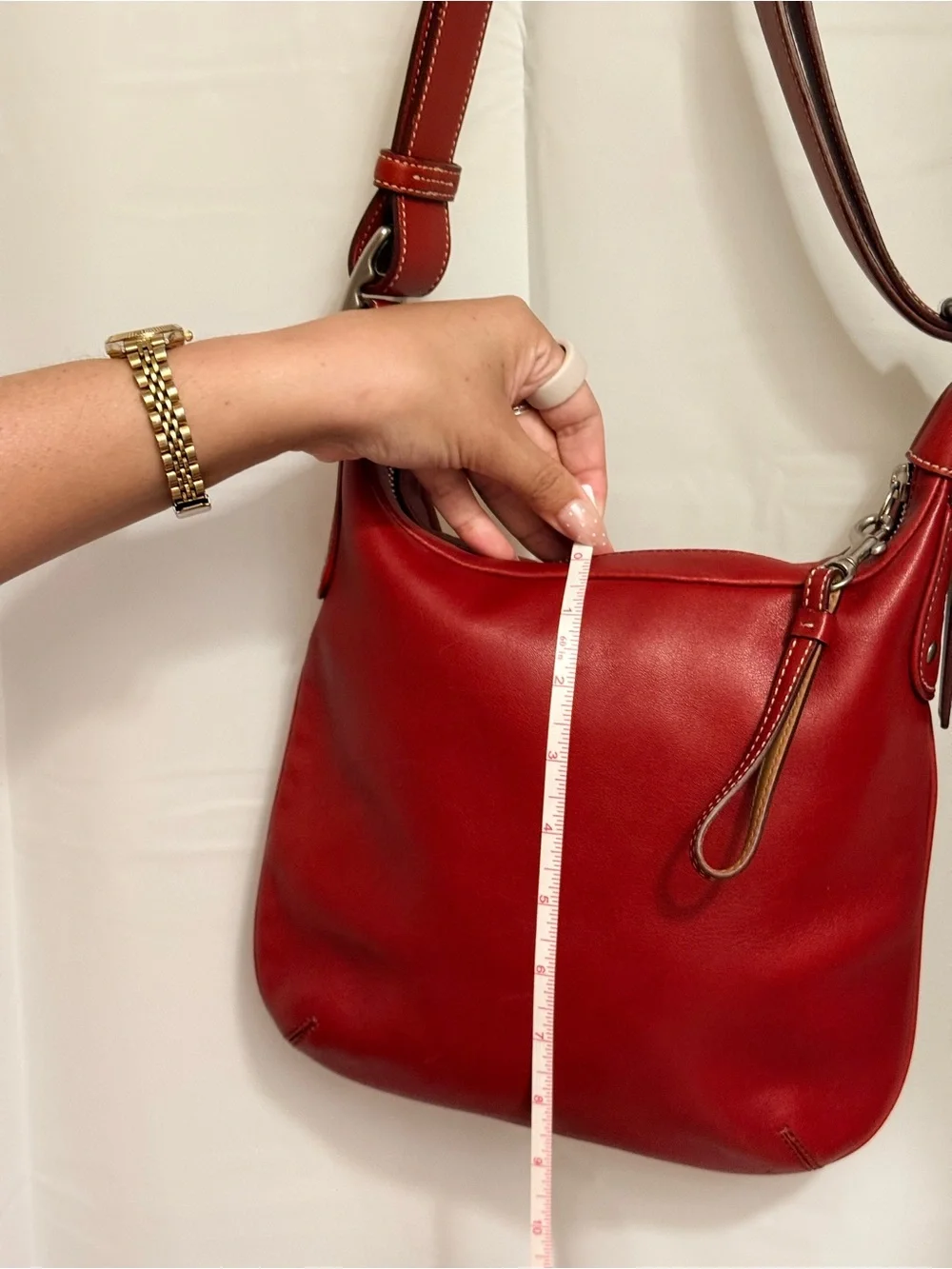 Vintage Coach Red Leather Shoulder Bag - Women